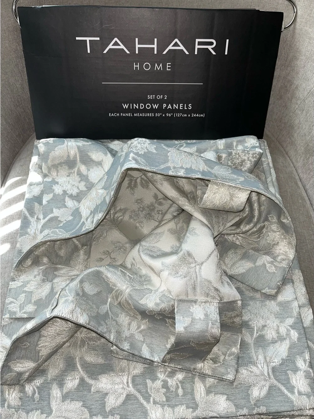 NWT Tahari Home Jacquard Floral  Design Drapes 50